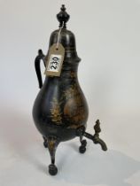 A Rare Dutch Painted Coffee Pot / Urn With Castle Painting