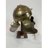 Vintage Reproduction Roman Helmet On Stand.