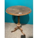 A Carved Wine Table With Quarter Veneer Top