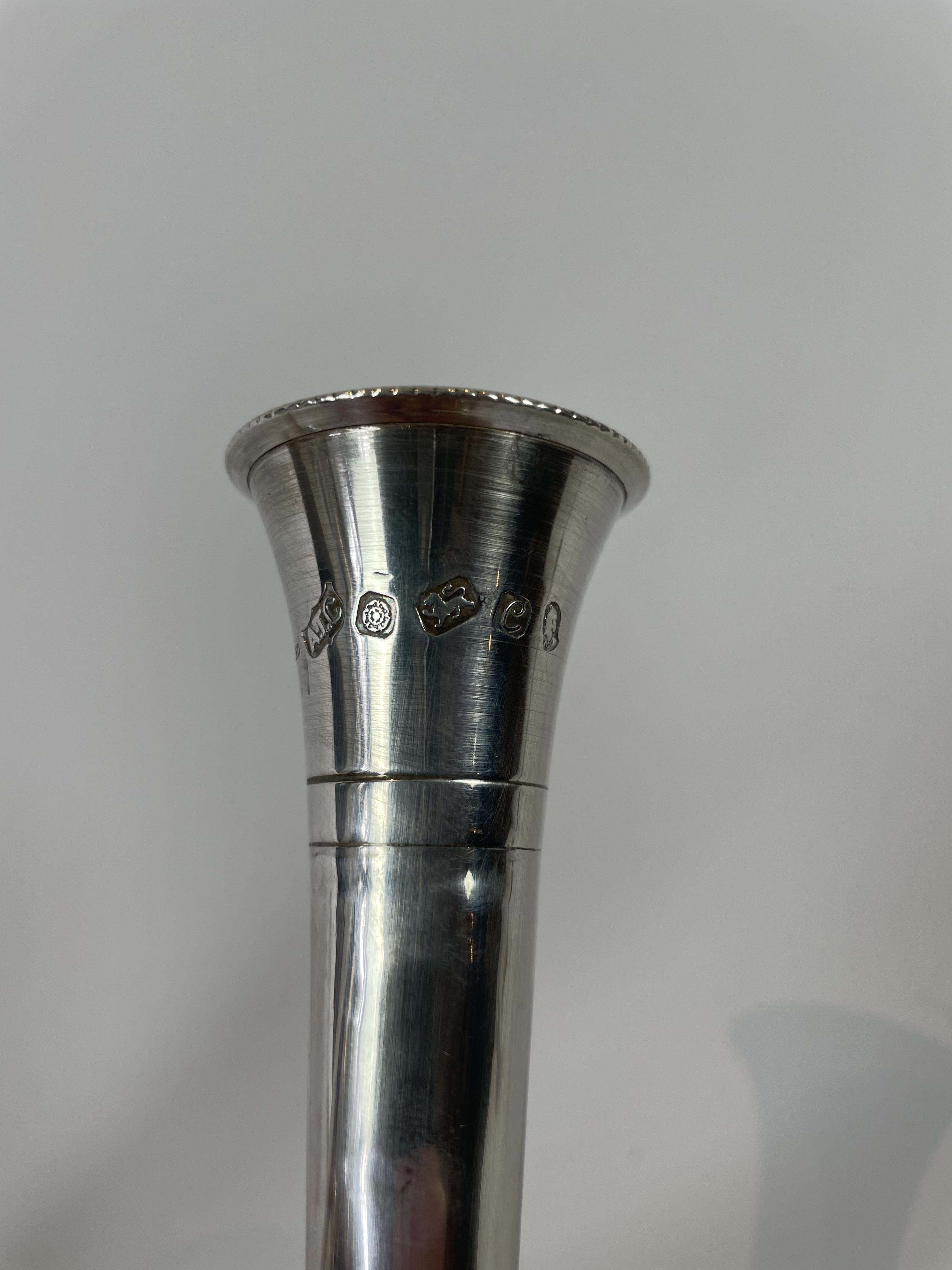 pair of Silver Bud Vases  - Image 2 of 2