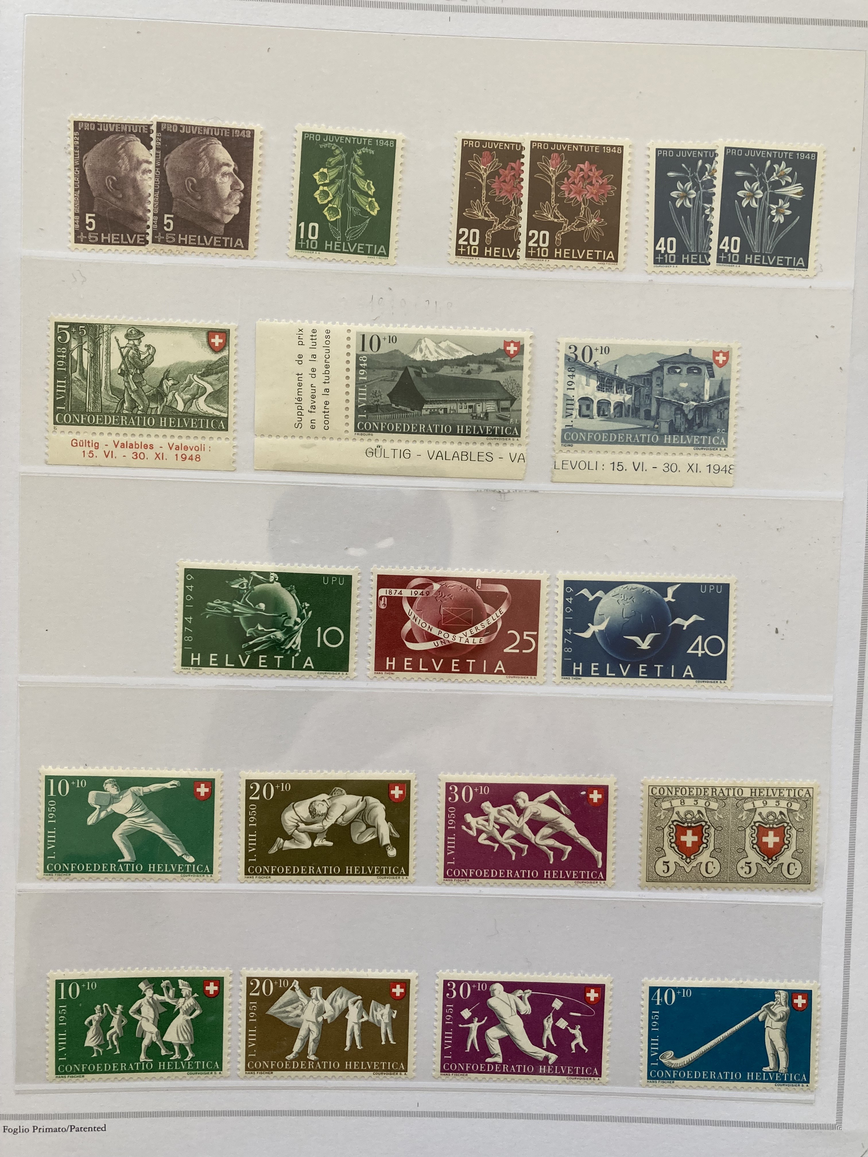 Swiss stamps: Old Francia album with 23 pages of mint definitive. - Image 20 of 23