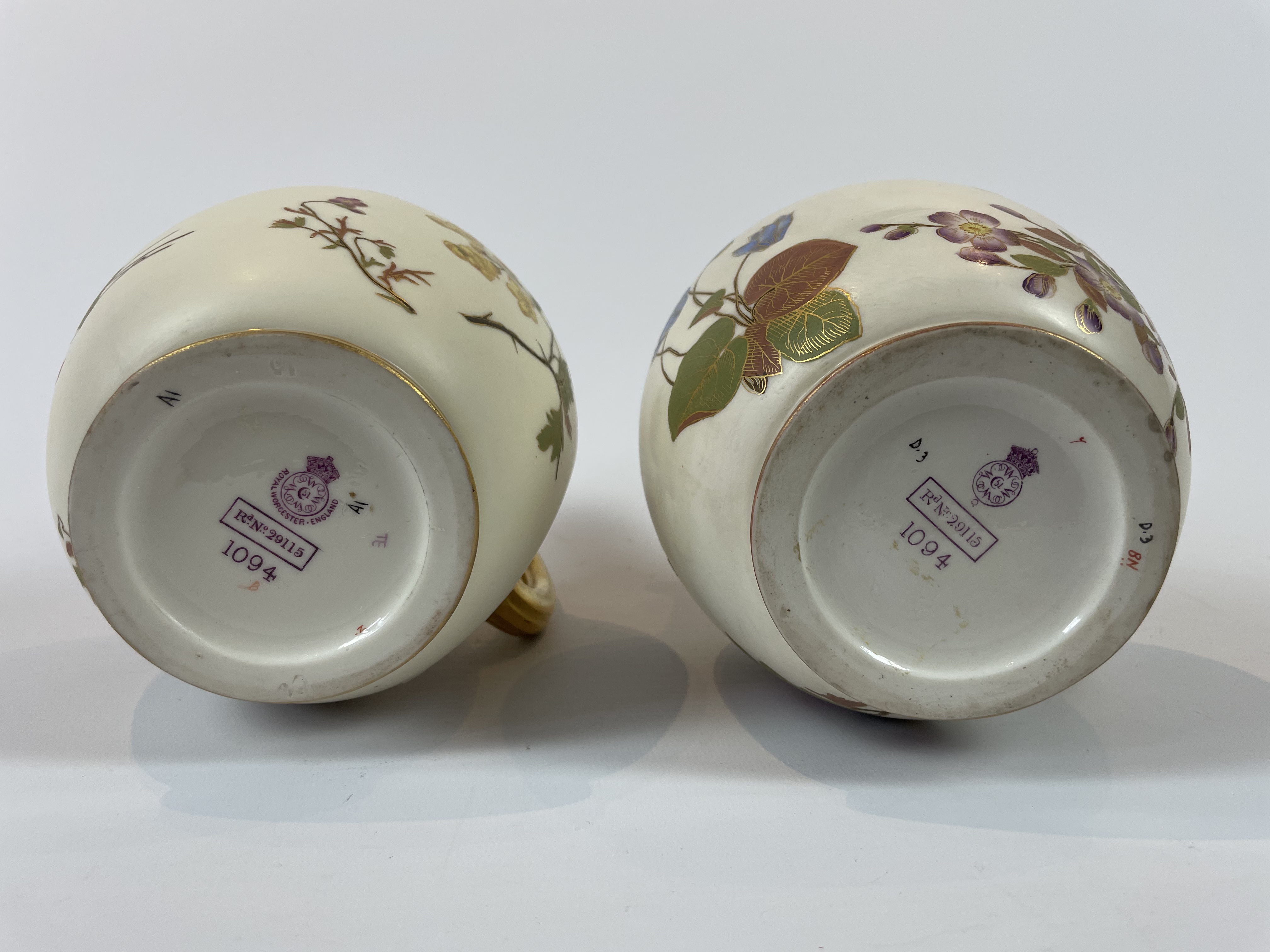 2 Royal Worcester Blush Ivory jugs - Image 3 of 3