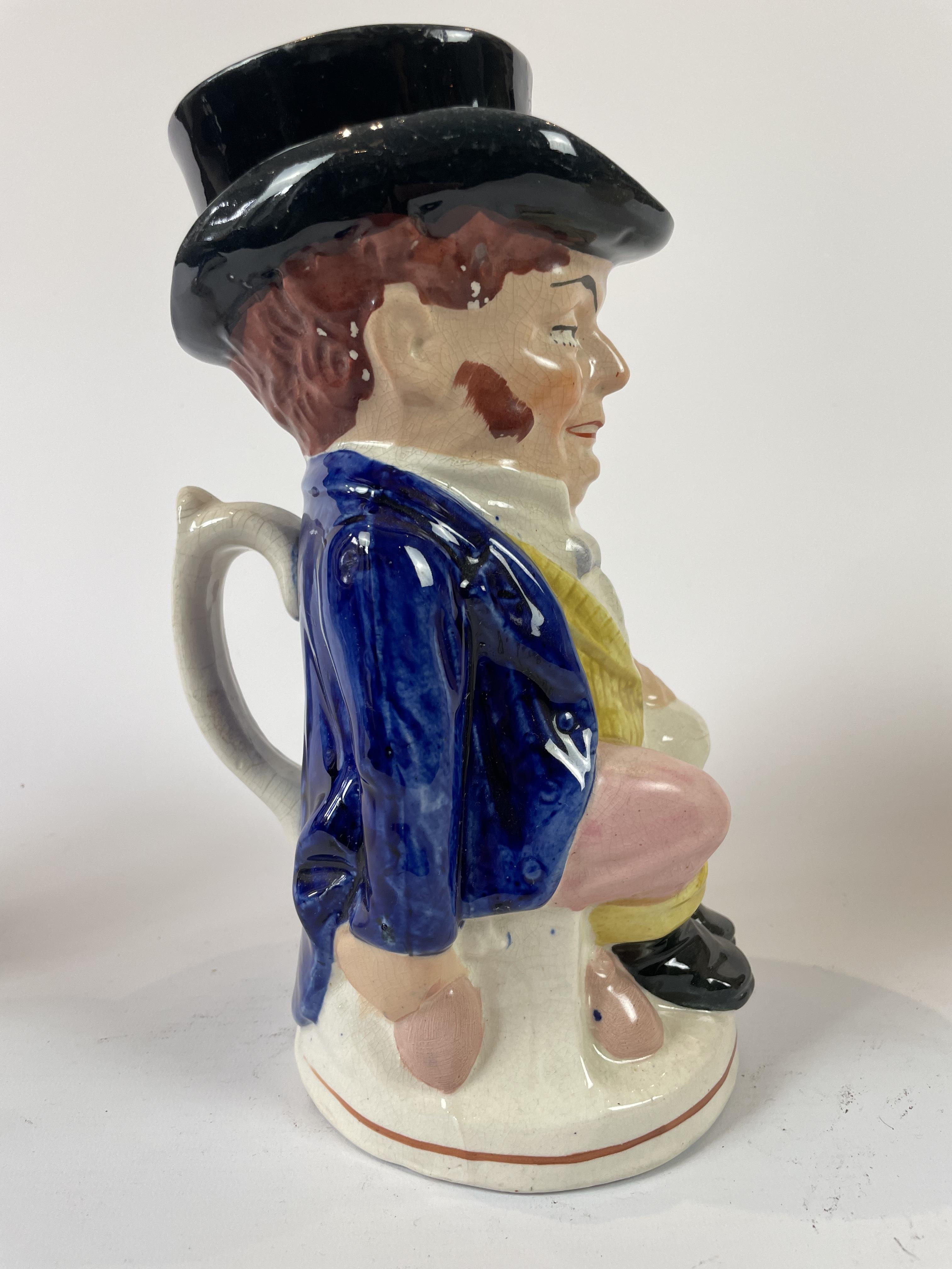 Staffordshire Toby Jug John Bull circa 1900s with top hat lid - Image 2 of 2