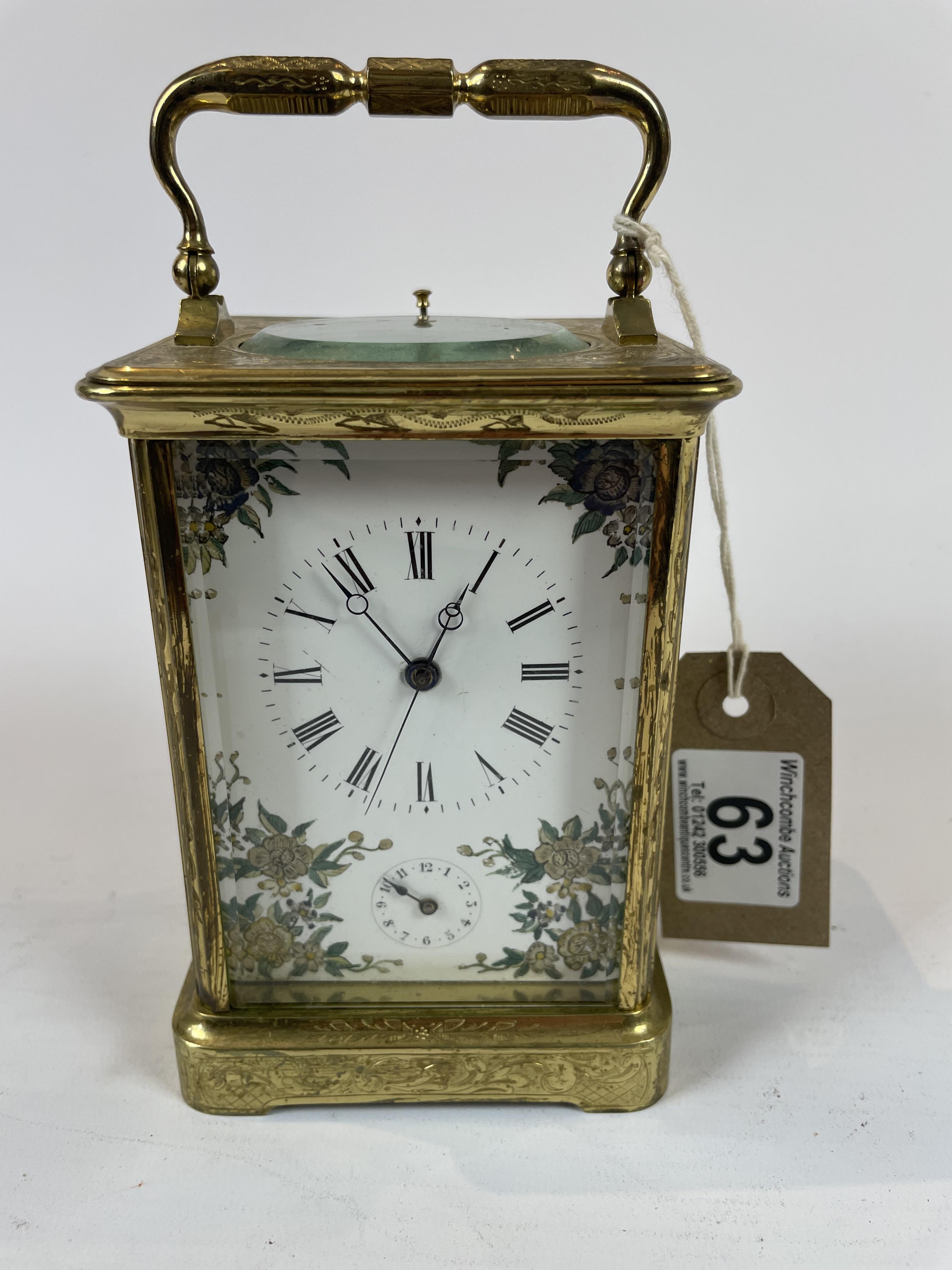 Repeater Carriage Clock with floral design