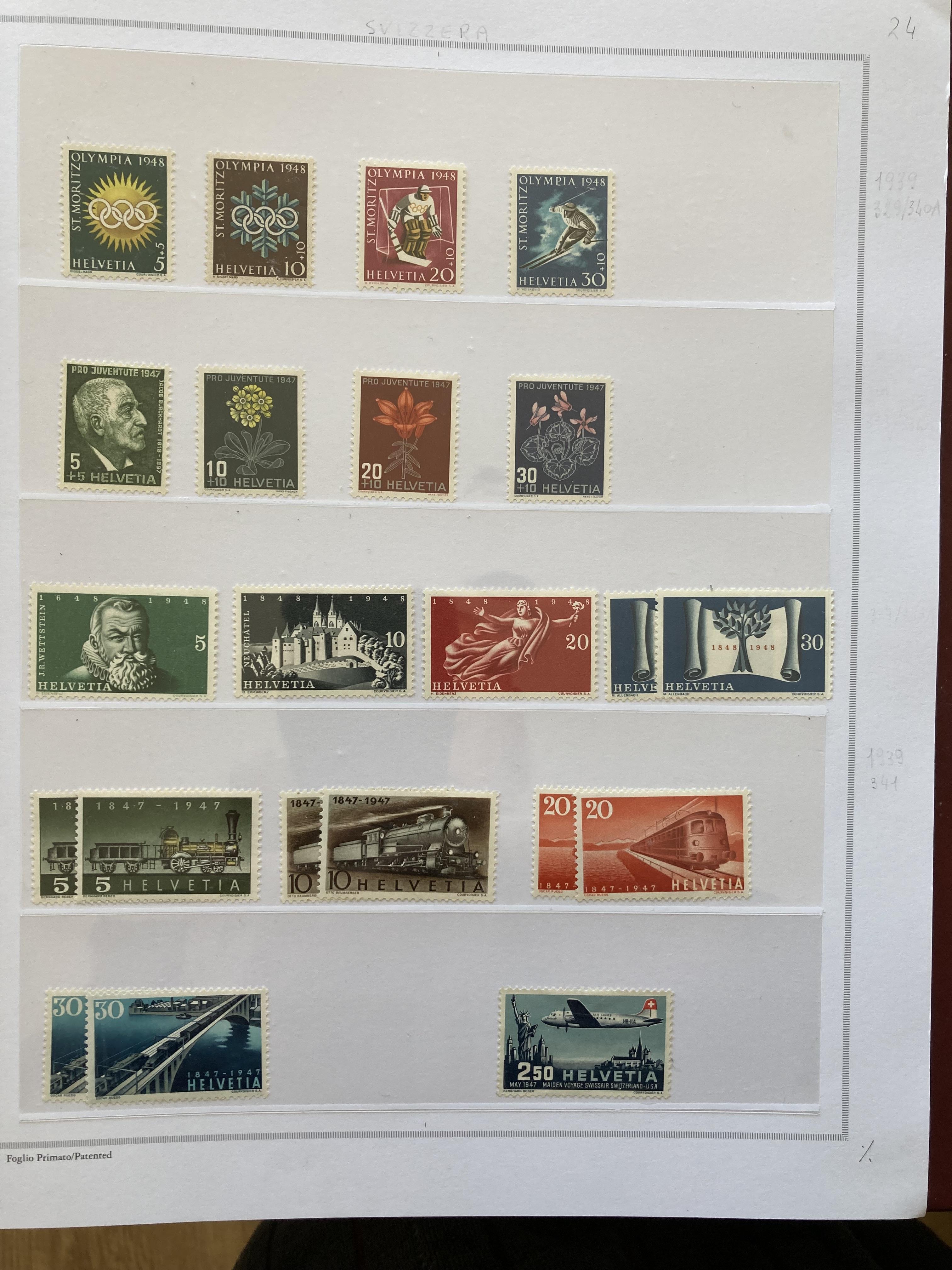 Swiss stamps: Old Francia album with 23 pages of mint definitive. - Image 19 of 23