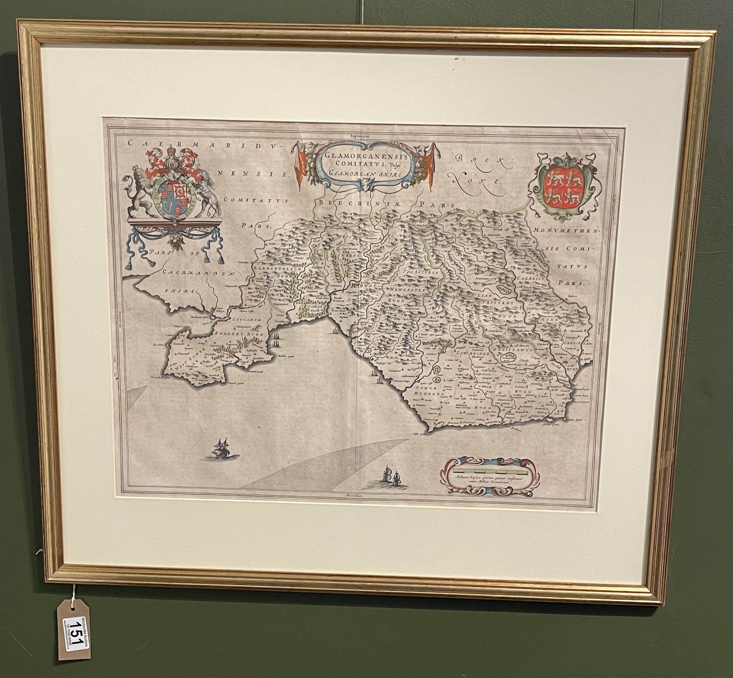 A 17th Century Map Of Glamorgan, Wales