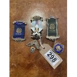 Three Masonic Lodge Pendants.  Two Marked Silver