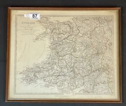 A 19th Century Map Of Wales And England