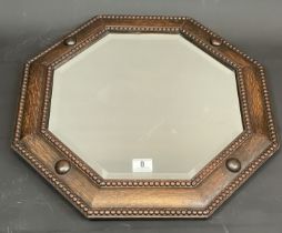 Octagonal Oak Wall Mirror