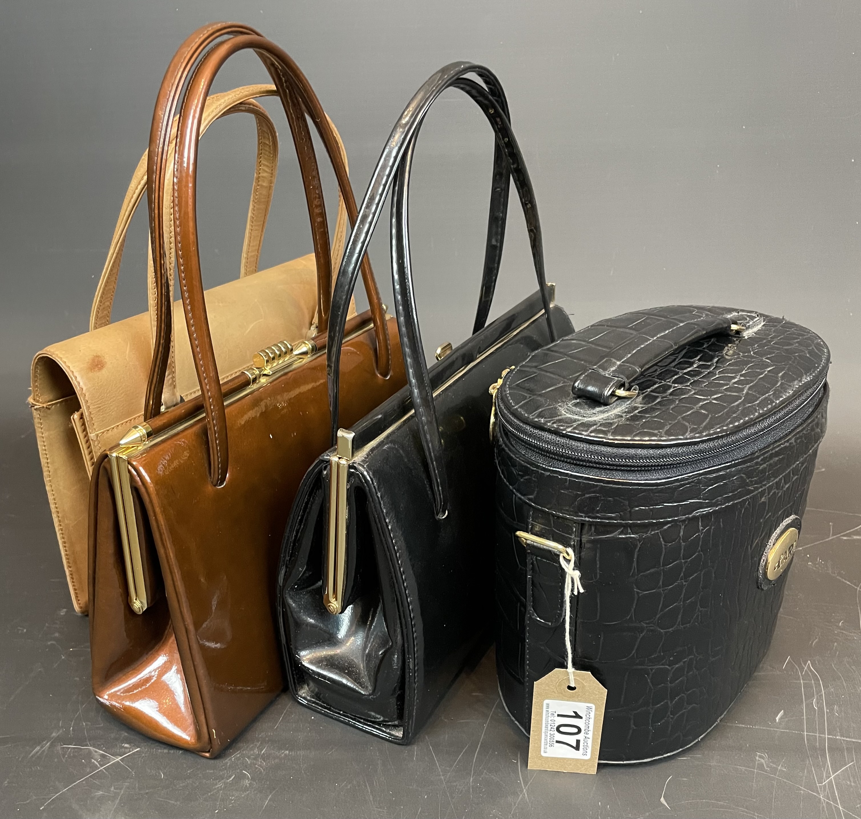 Four Vintage Leather Handbags