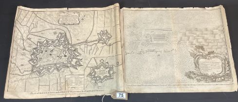 Plan Of The City Of Aire Circa 1745 And A Battle Plan Of Wynendale Circa 1745