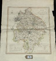 Map Of Warwickshire Dated 1834