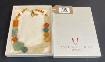 Boxed Antica Murrina Glass Necklace