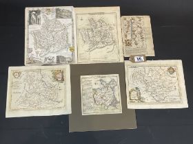 A Collection Of Six Maps Including A Cardigan Road Map