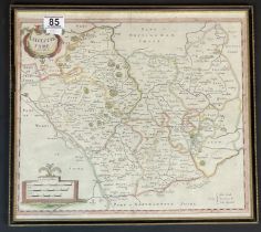 A Hand Coloured Map Of Leicestershire By Robert Morden (1650-1703)