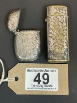 Silver Vesta Case And One Other Silver Plated Vesta