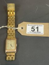 9ct Gold 'Record' Watch With Gold Platted Strap