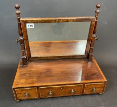 An Edwardian dressing-table-swing-mirror, fitted one long drawer, flanked by two square