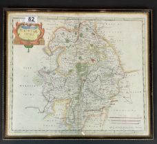 A Hand Coloured Map Of Warwickshire (1650 - 1703)