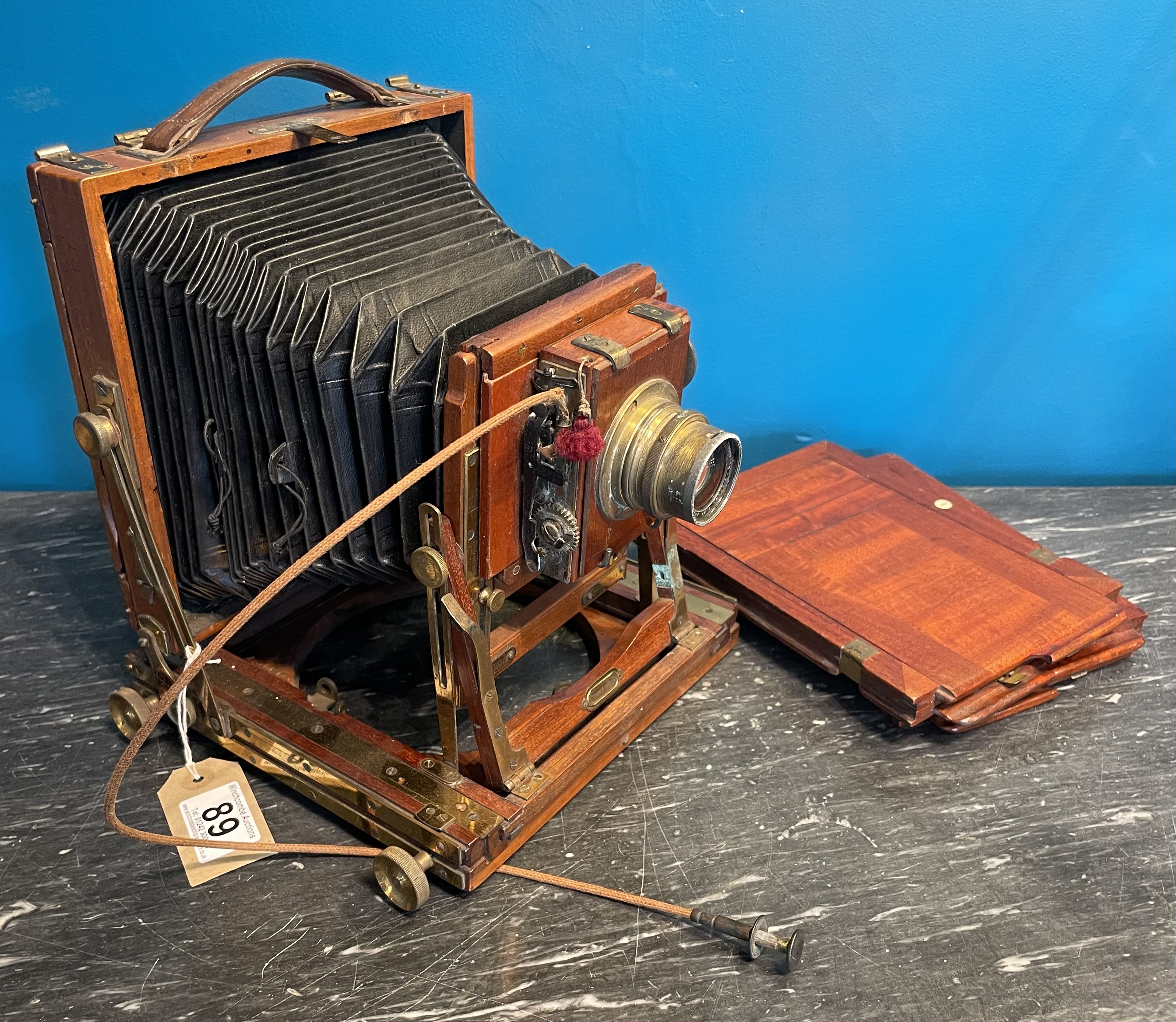 A Mahogany Bellows Camera And Plates - Image 2 of 2