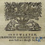 Early printed books: Book bundle, J. Begyn and Bernard Poelman in Ghent and Franciscus van Soest in 