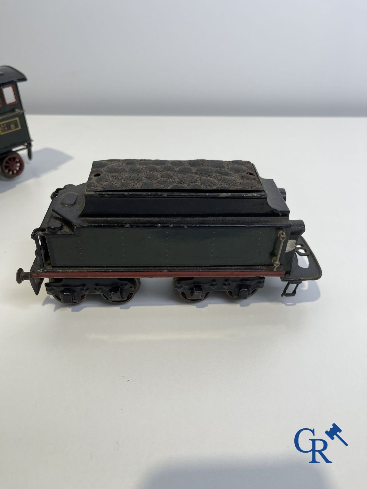 Old toys: Märklin, Locomotive with towing tender and dining car.
About 1930. - Bild 14 aus 32