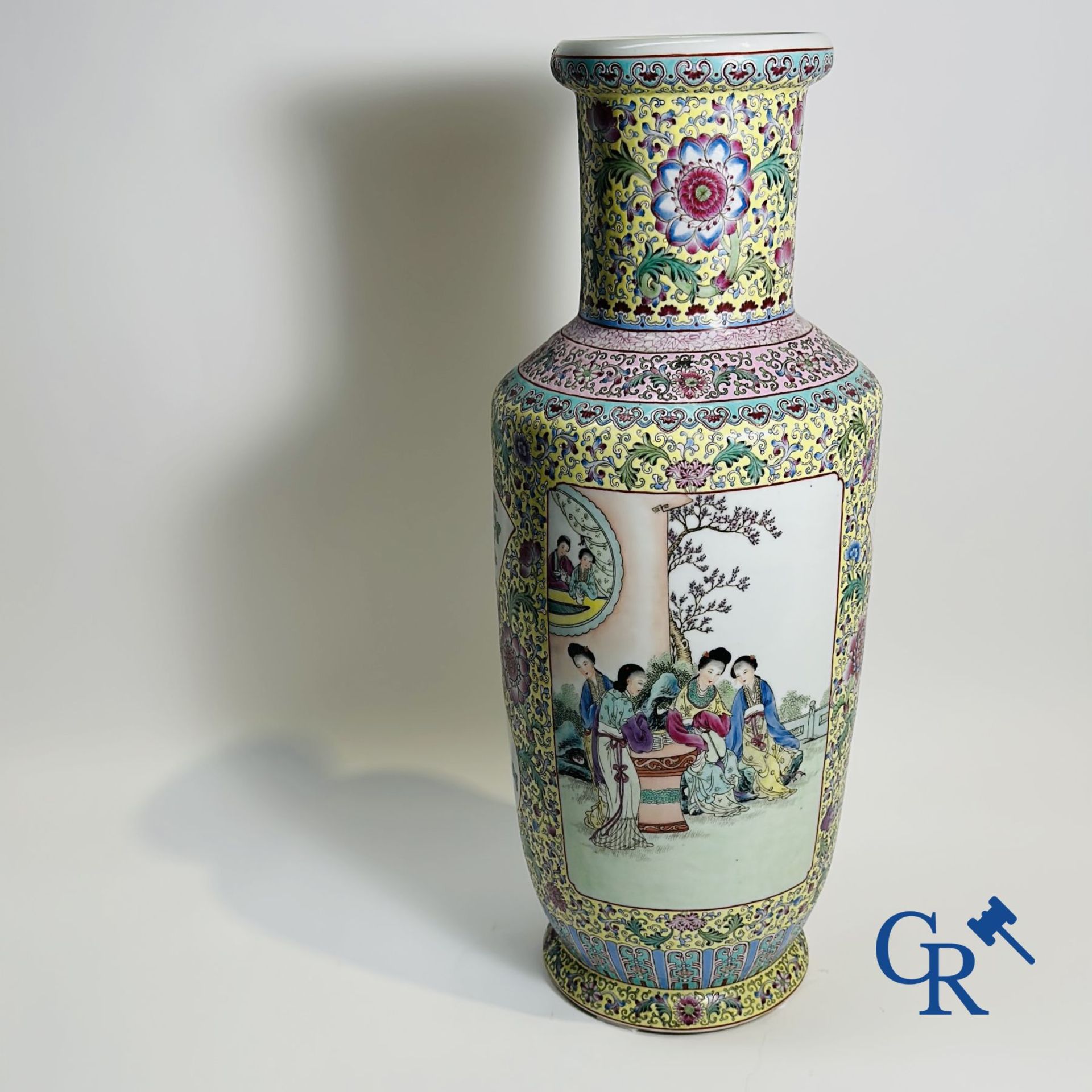 Chinese Porcelain: Large Chinese vase with a double decor. 20th century. - Image 4 of 17