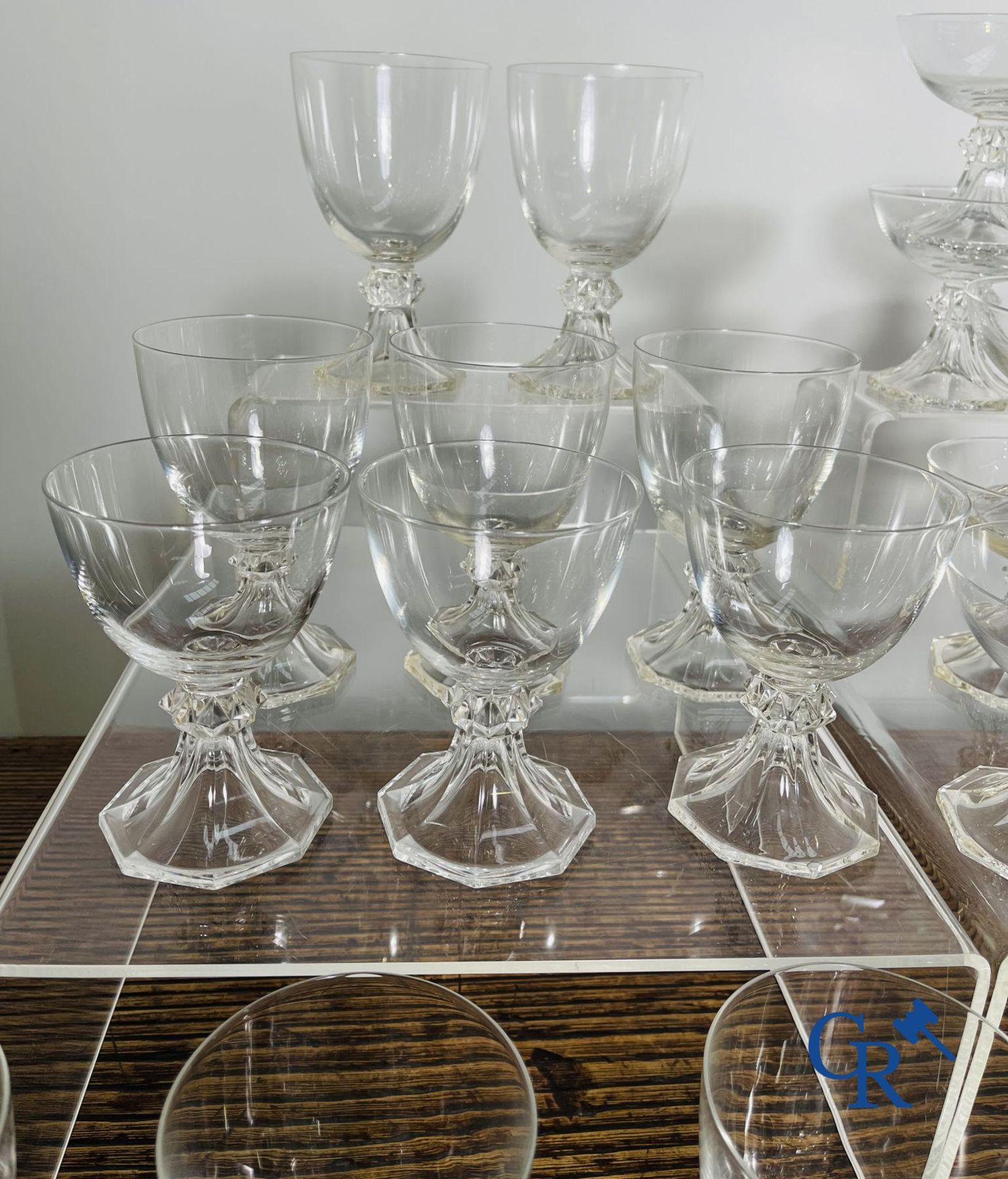 Val Saint Lambert: A serie of about 50 crystal glasses model Yale. - Image 8 of 11