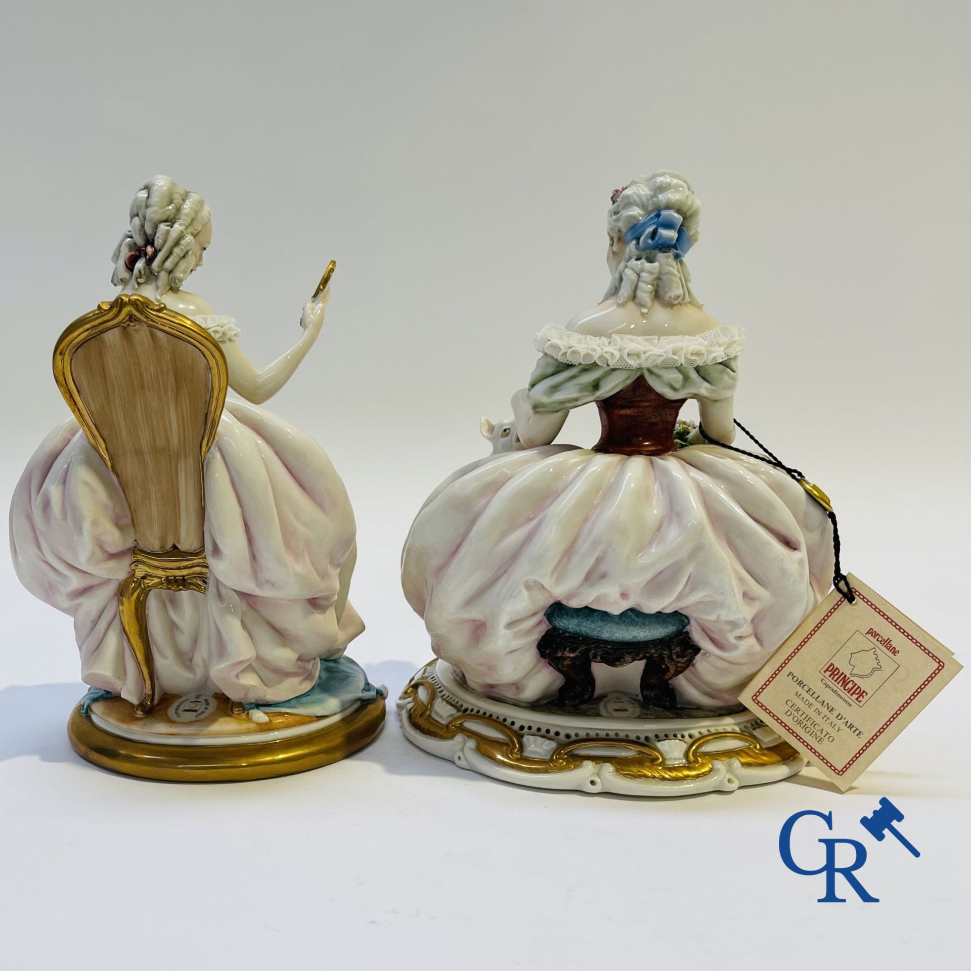 Porcelain: Capodimonte: 2 groups in Italian porcelain with lace. - Bild 2 aus 11