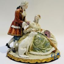 Porcelain: Capodimonte: Exceptional group in Italian porcelain with lace.