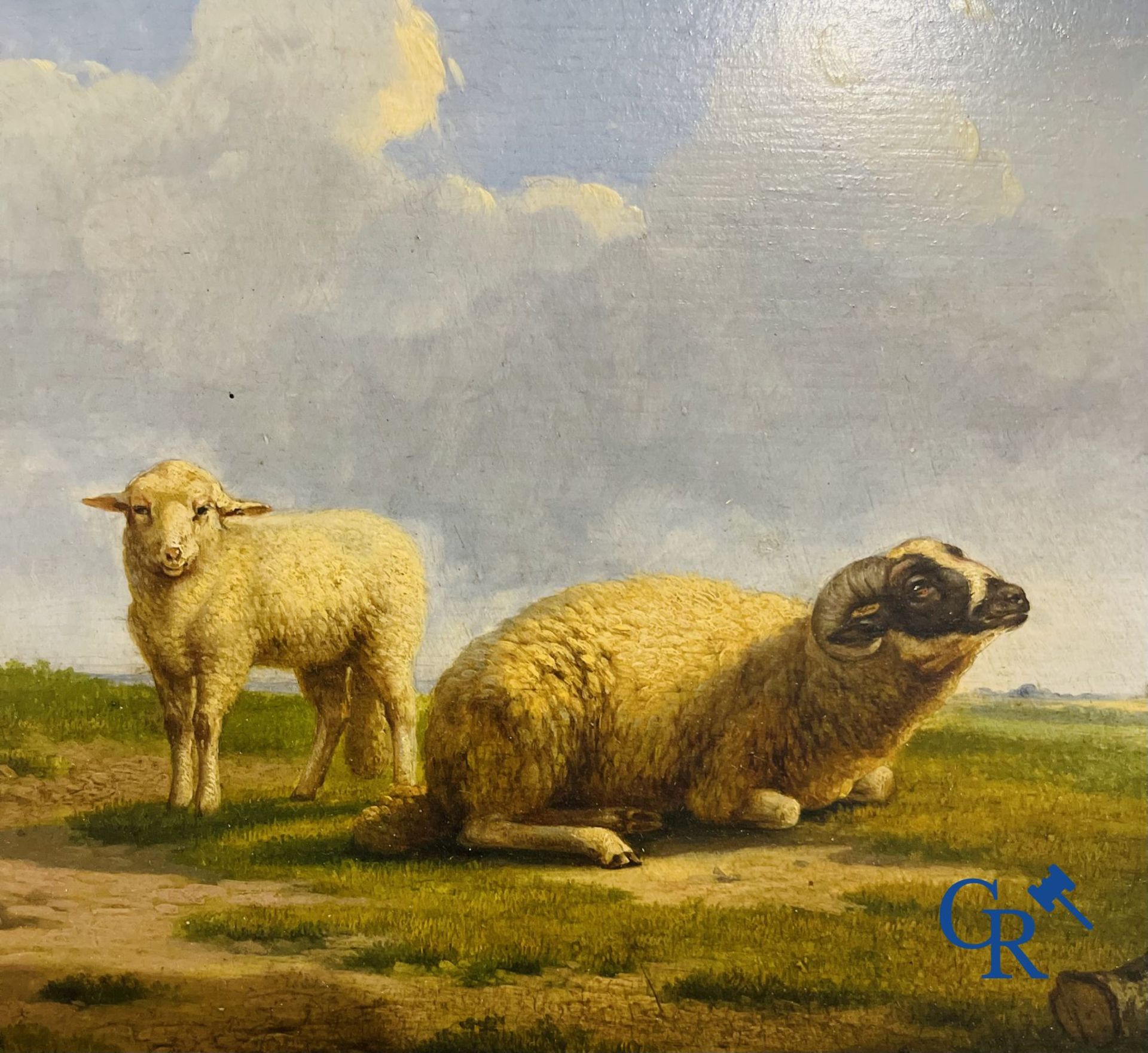 Eugène Verboeckhoven: Sheep in a landscape. oil on panel. - Bild 4 aus 7