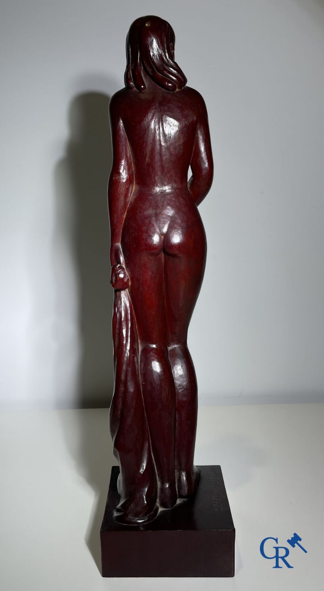 Clément Pardon(*) (Leuven 1901-1979) Sculpture of a standing nude in exotic wood. - Bild 5 aus 8