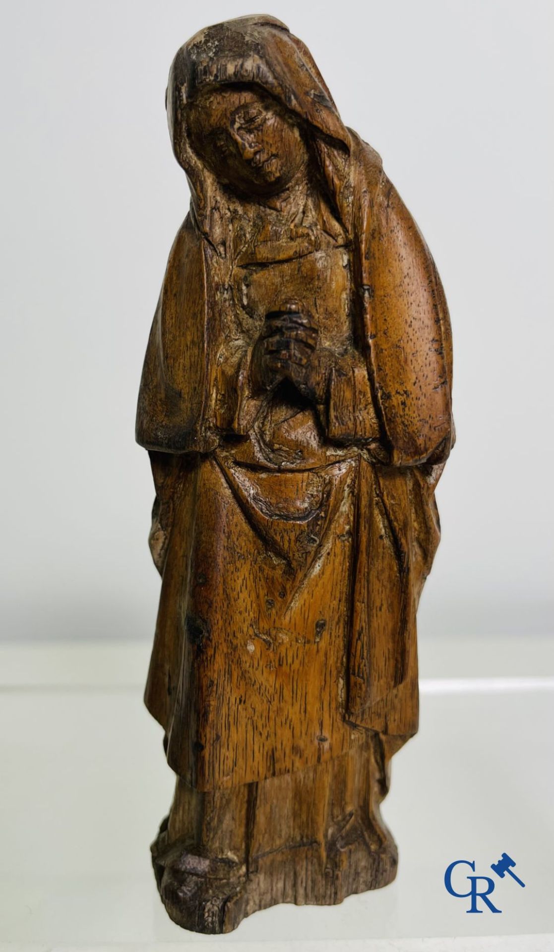 2 religious fragments in palm wood and lime wood. 16th-17th century. - Bild 8 aus 9