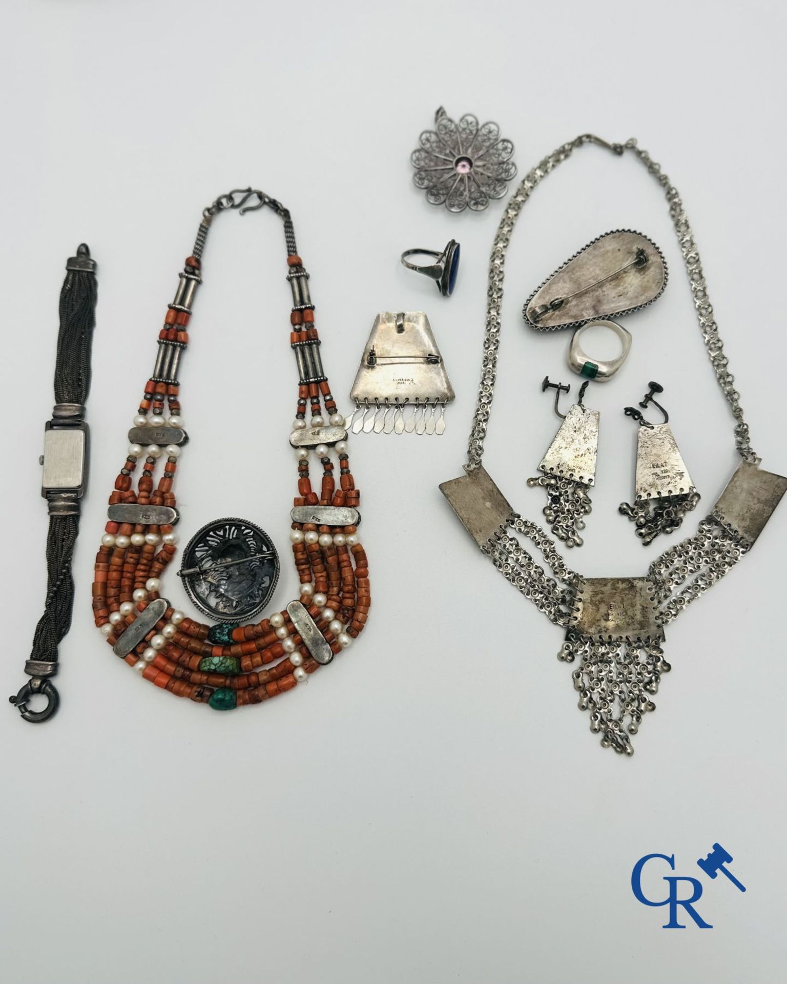 Jewellery-timepieces: Beautiful lot of jewellery and timepieces in silver. - Image 4 of 5