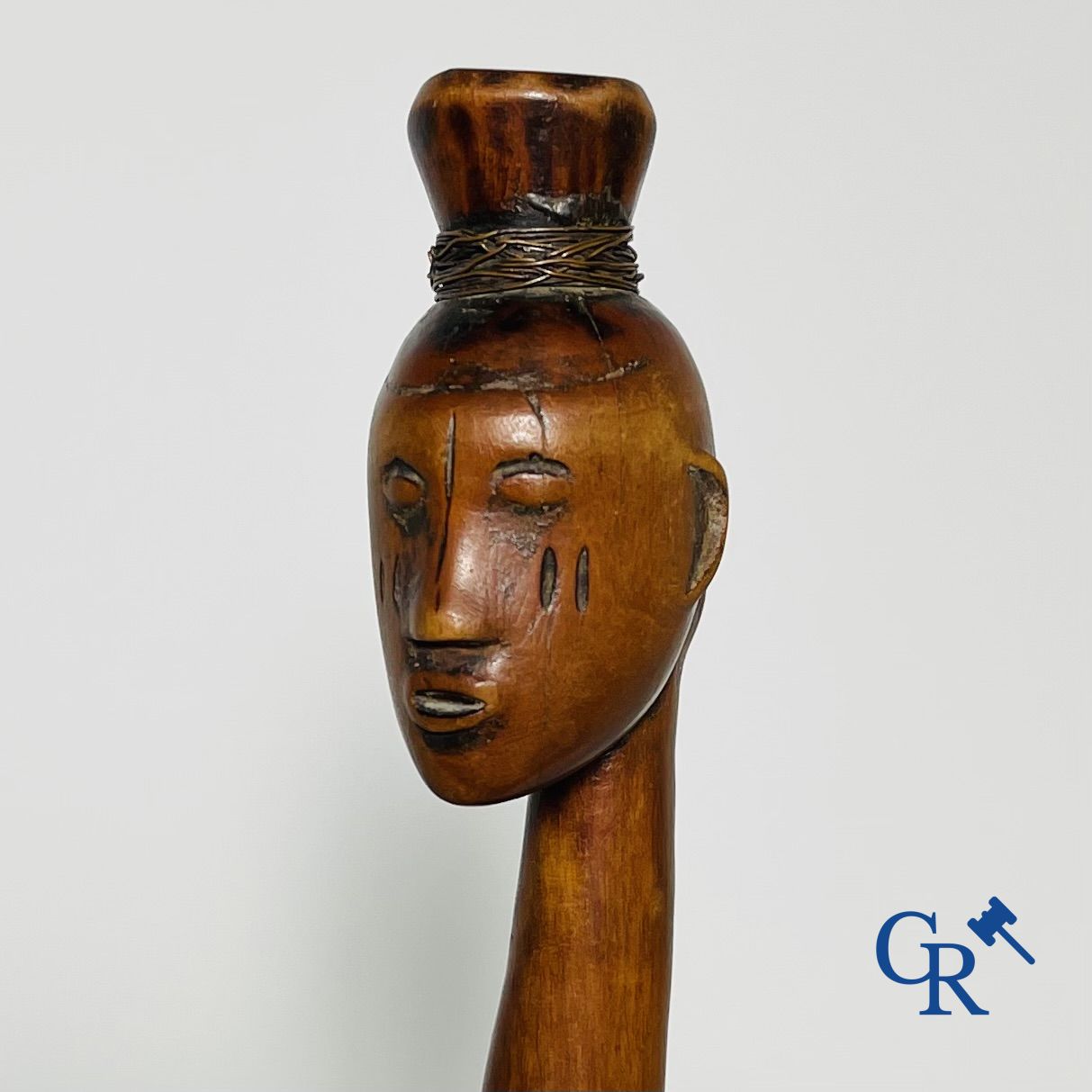 African art: A sculpted wooden staff.