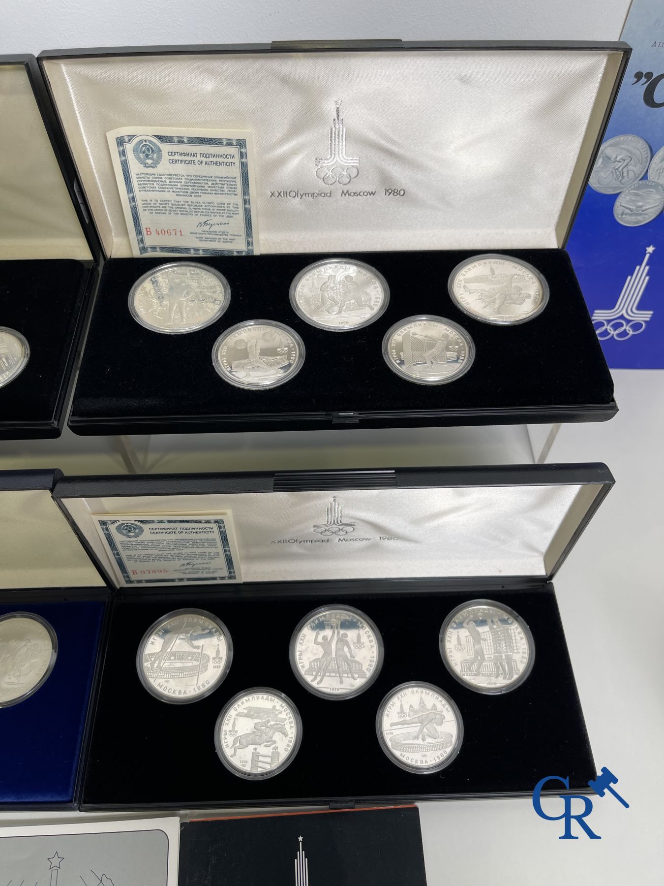 Silver coins: 6 boxes of 34 silver Rubles. "Monnaie Olympique Moscou 1980" - Bild 3 aus 6