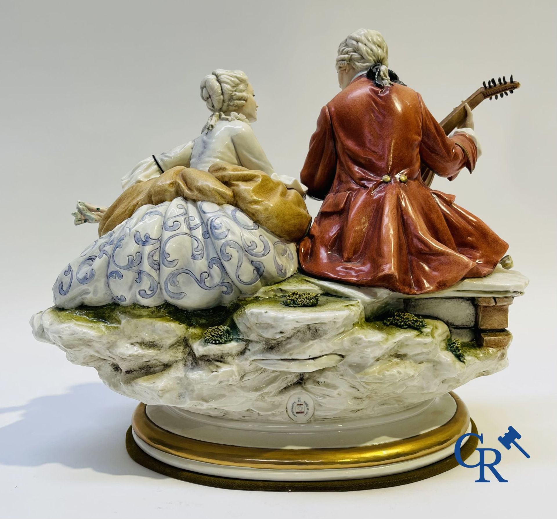 Porcelain: Capodimonte: Exceptional group in Italian porcelain with lace. - Image 7 of 12