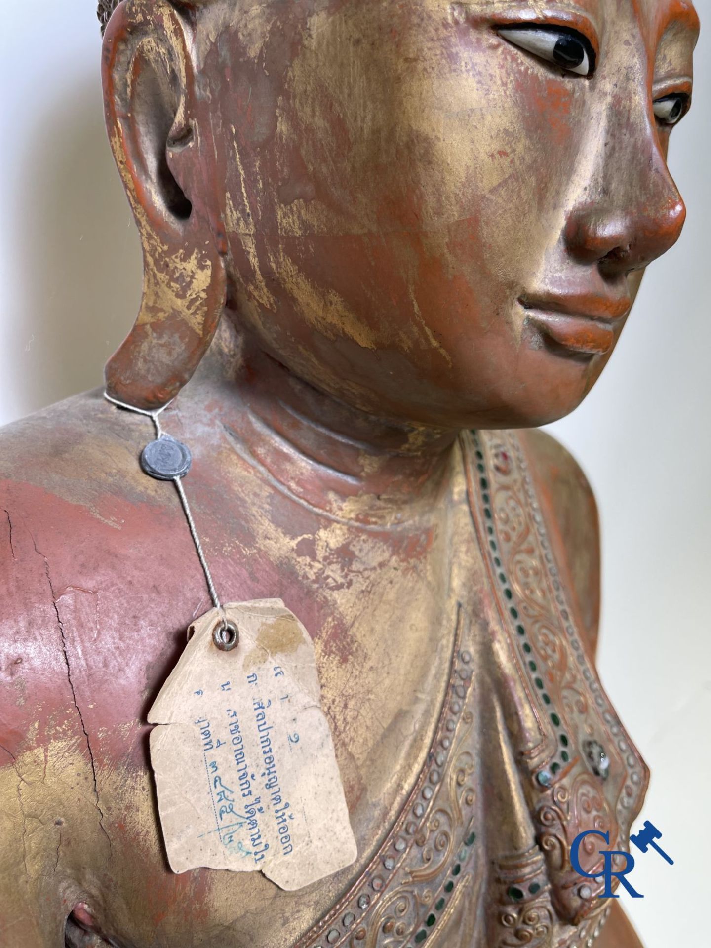 Imposing wooden lacquered Bouddha. Burma, 19th century. - Image 9 of 20