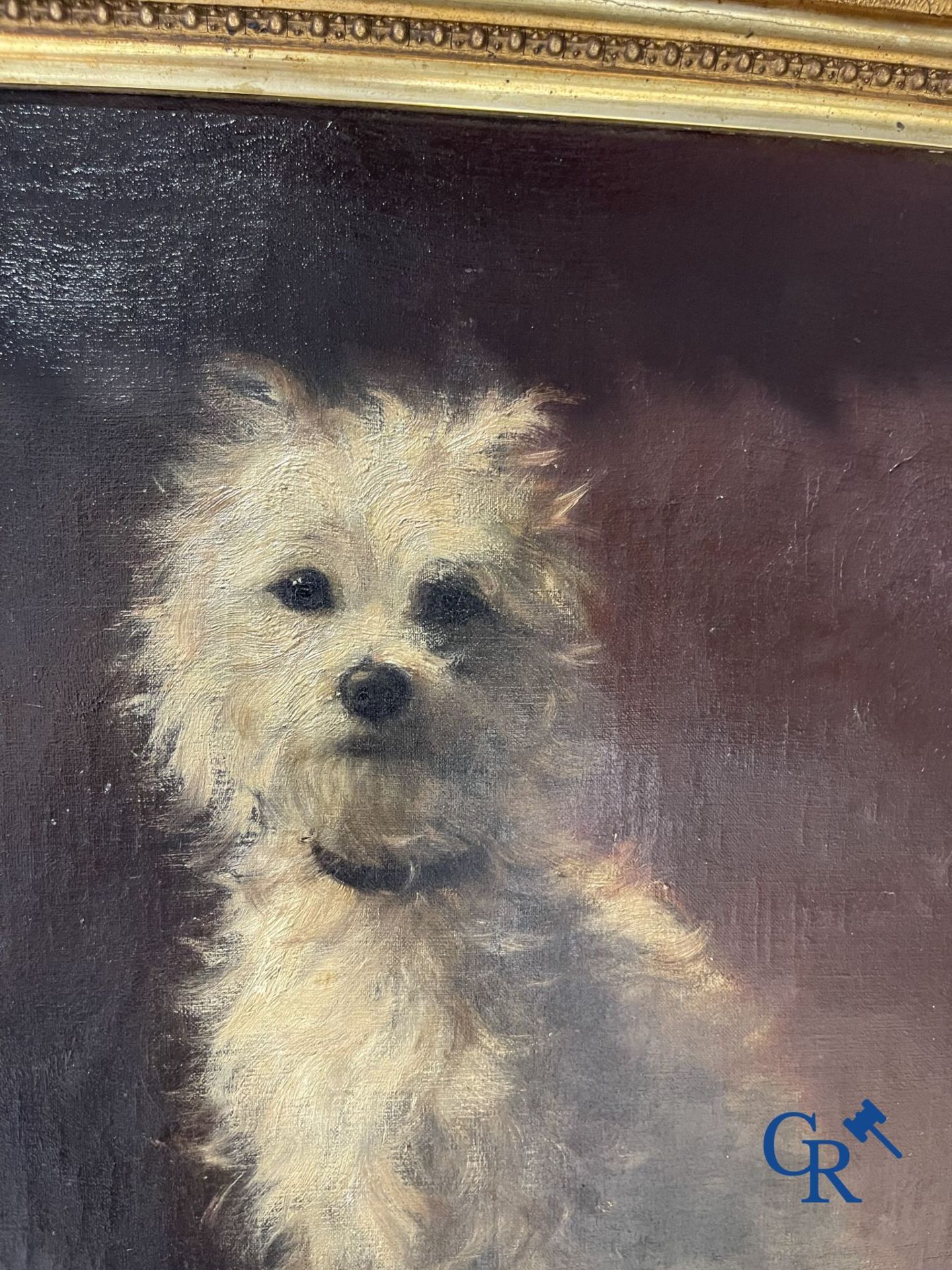 Painting: Alice Léotard, oil on canvas. Portrait of a dog. - Image 3 of 6