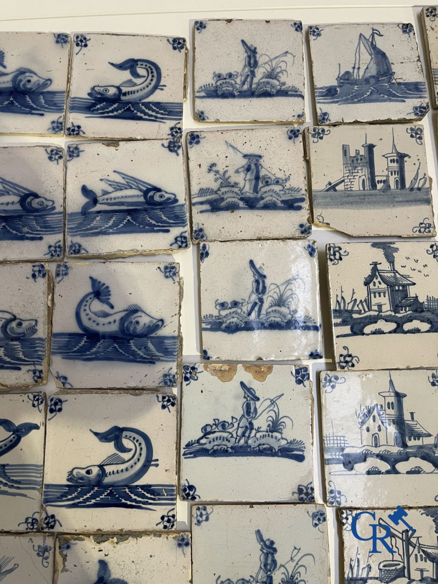 A large collection of various Delft tiles. 17th-18th century. - Image 17 of 23