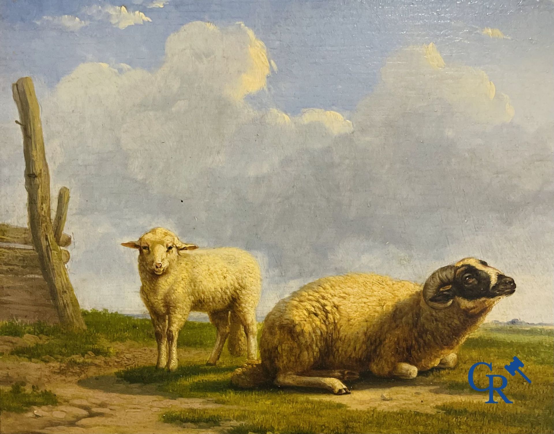 Eugène Verboeckhoven: Sheep in a landscape. oil on panel. - Bild 6 aus 7