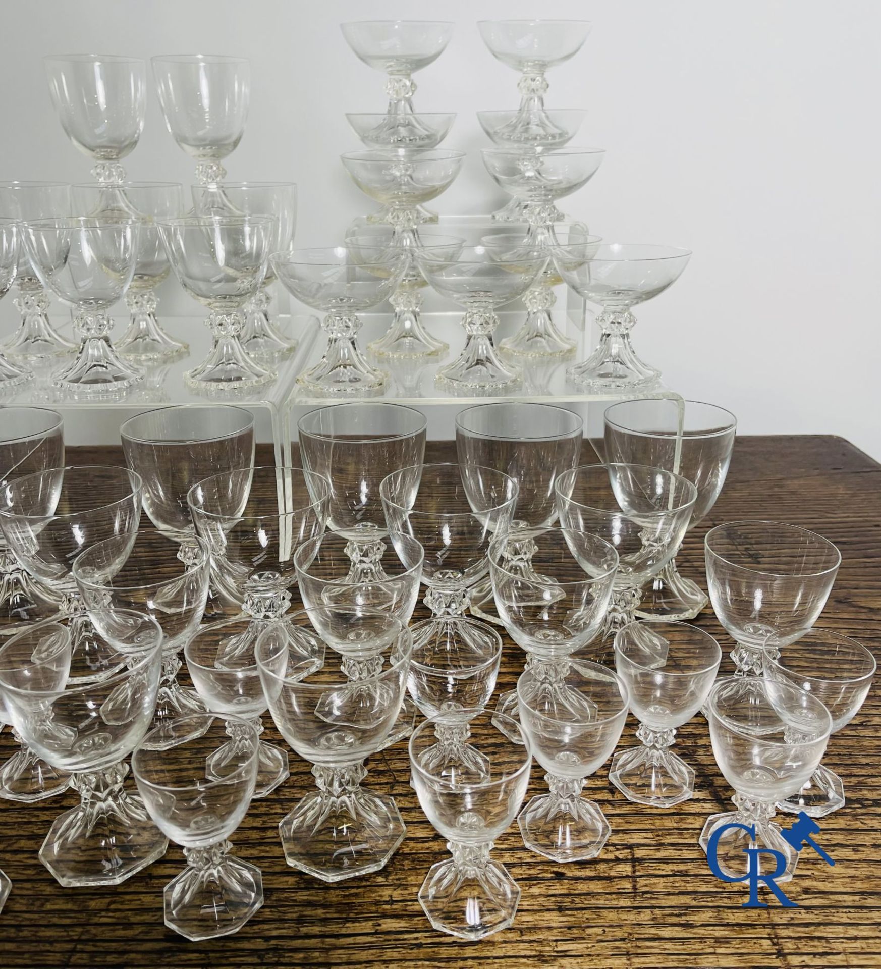 Val Saint Lambert: A serie of about 50 crystal glasses model Yale. - Bild 11 aus 11