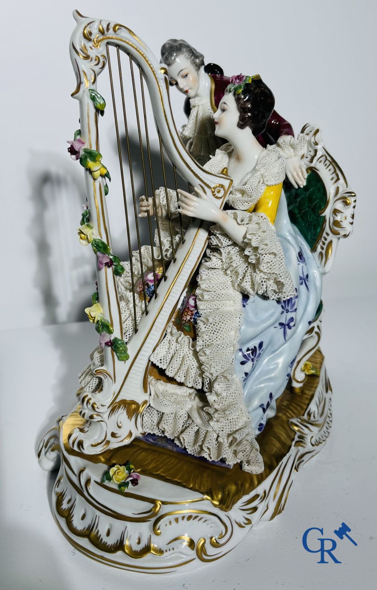 Porcelain: Volkstedt Rudolstadt: "The harpist" - Bild 3 aus 6