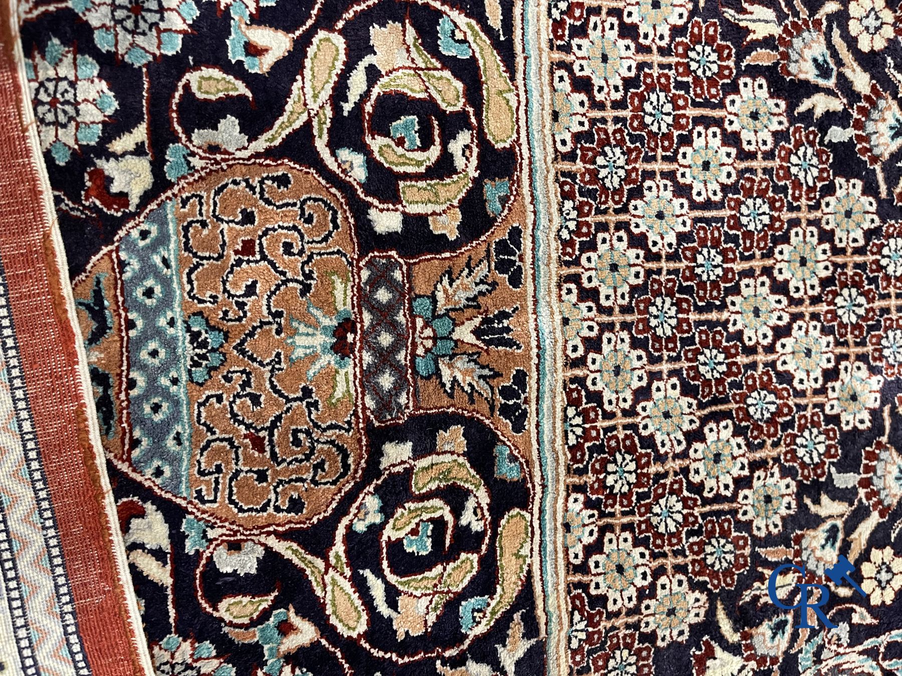 Carpet: Oriental carpet wool and silk - Image 9 of 13