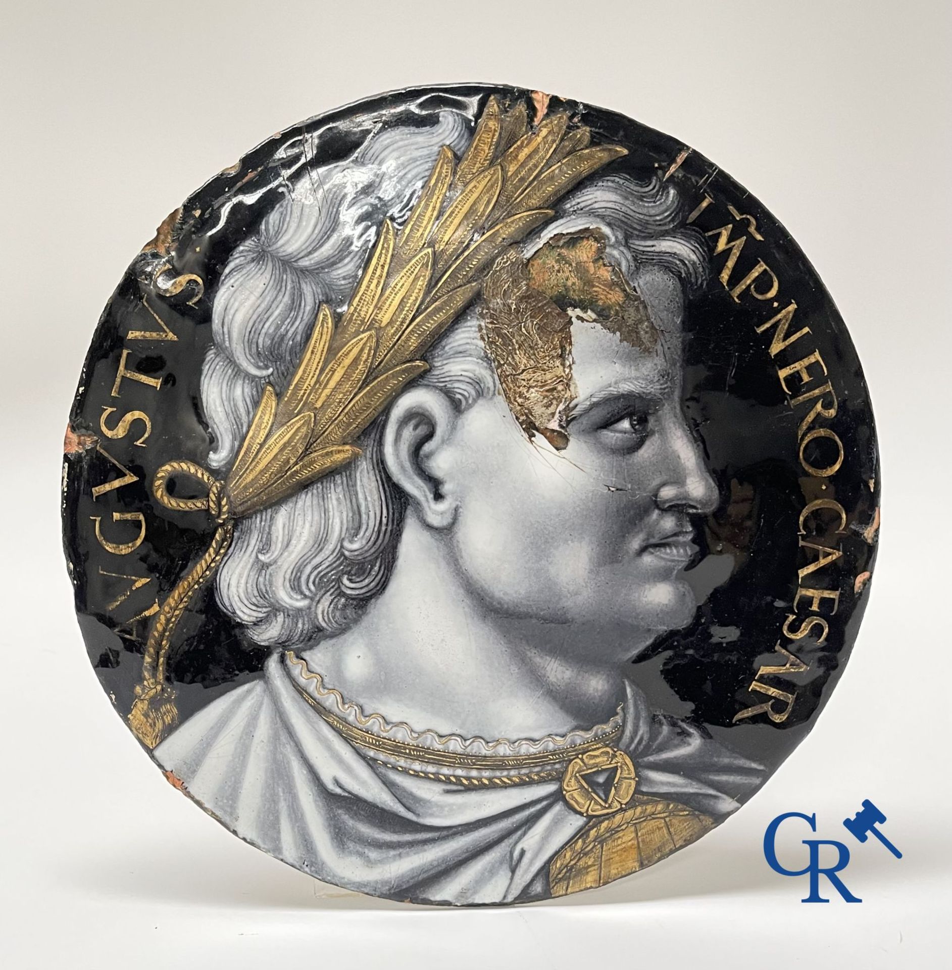 Limoges: In the manner of Jacques Laudin I. 2 medallions with the profile of Emperor Nero and Julius - Image 15 of 19