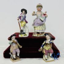 Meissen: 4 groups in fine German porcelain.