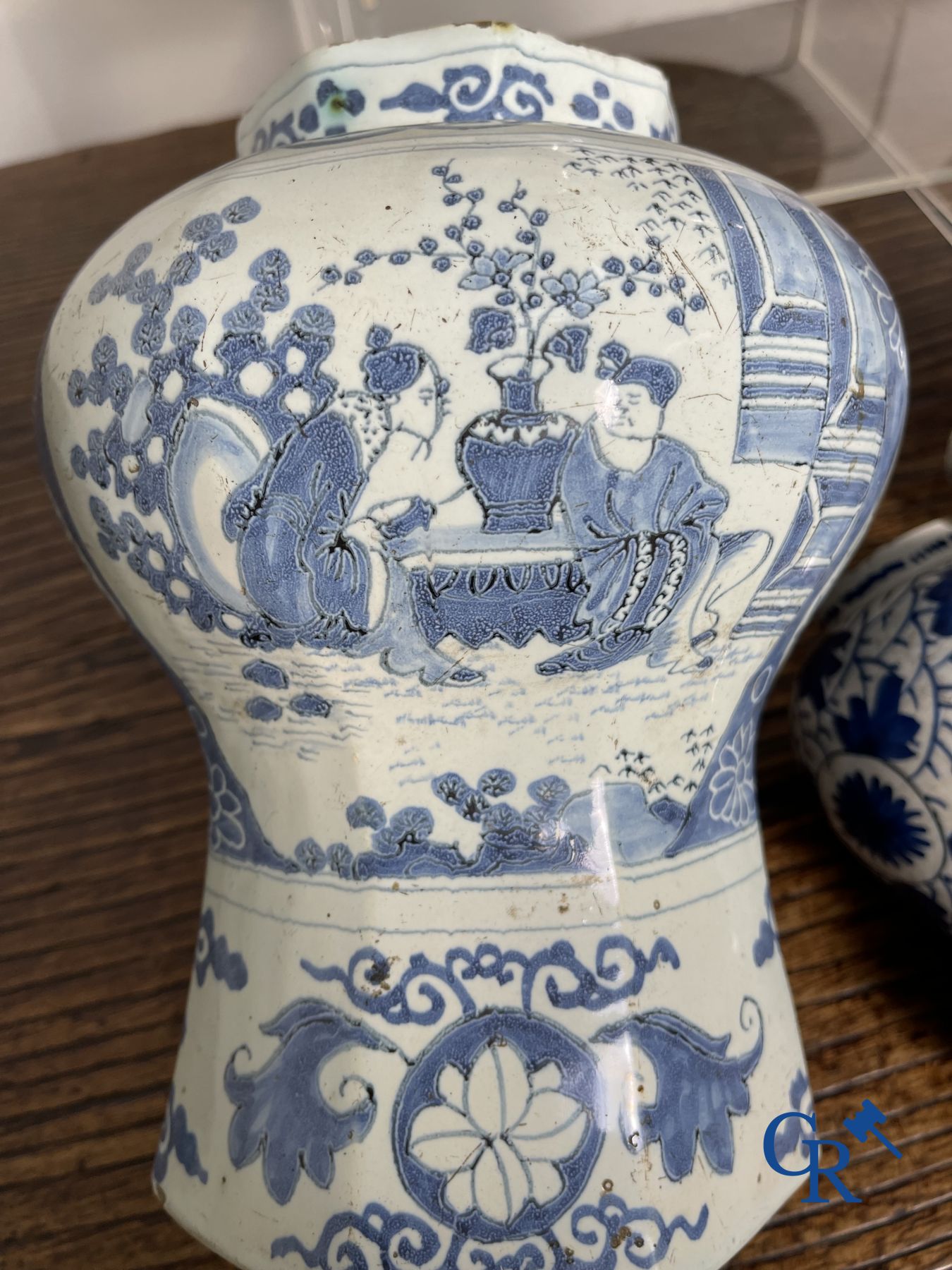 Delft: 11 pieces of blue and white faience with different décors. 17th - 18th century. - Image 19 of 29