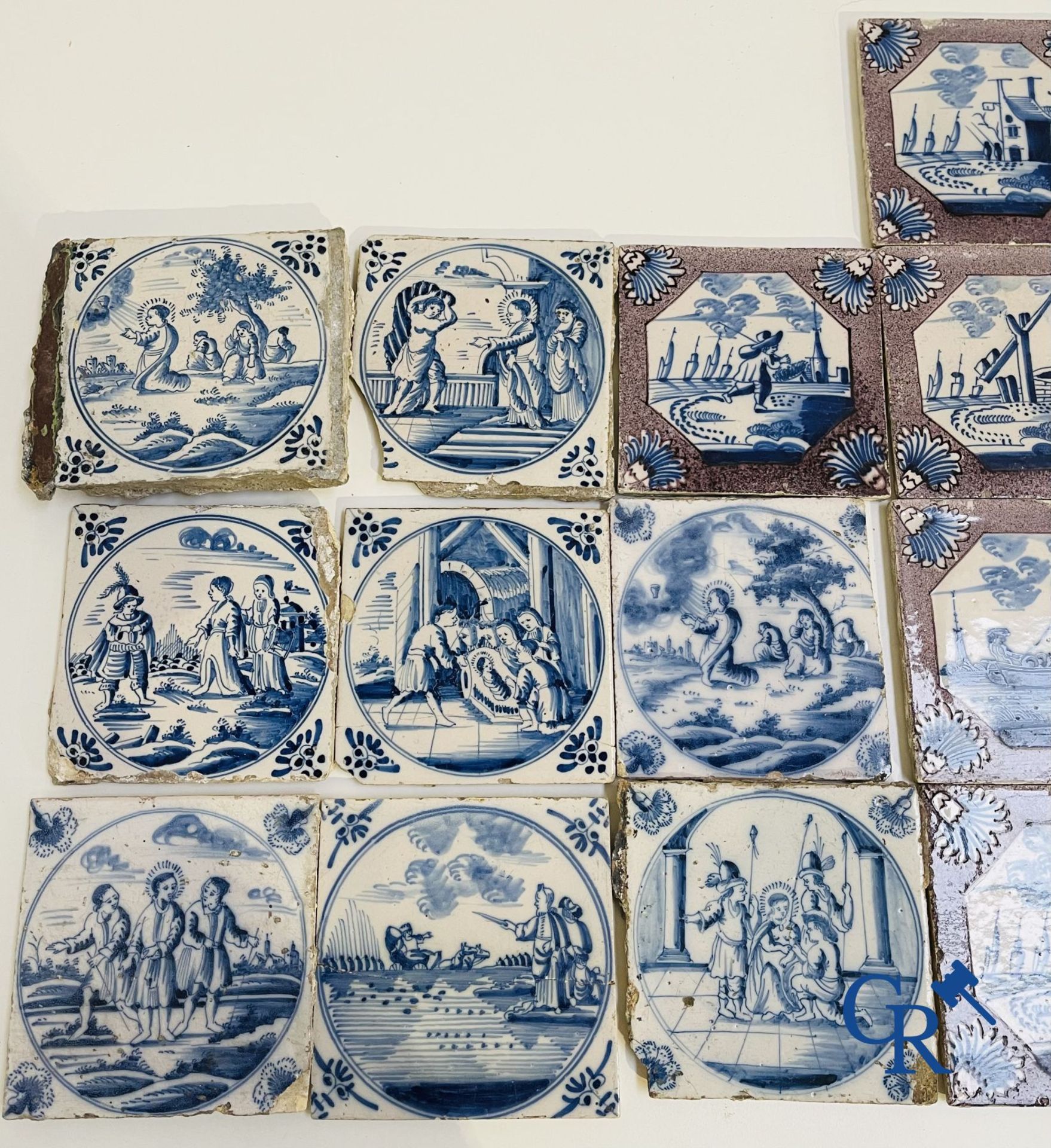 A large collection of various Delft tiles. 17th-18th century. - Image 4 of 23