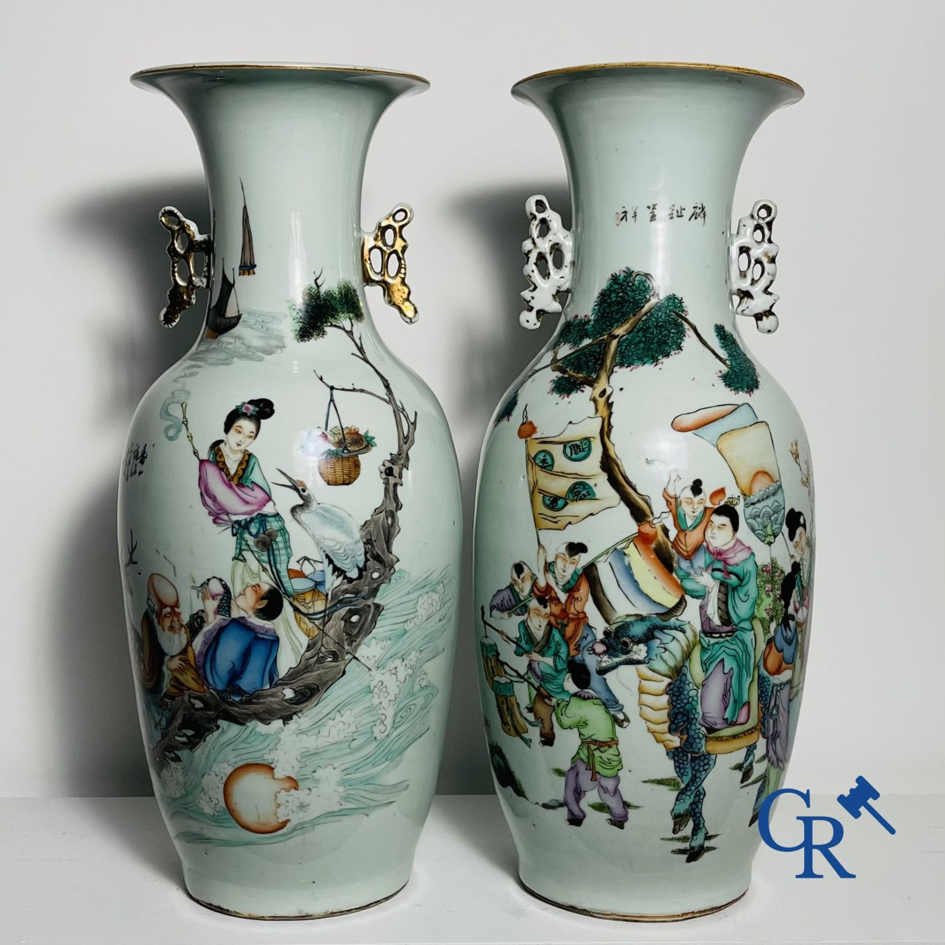Chinese Porcelain: 2 Chinese vases republic period.