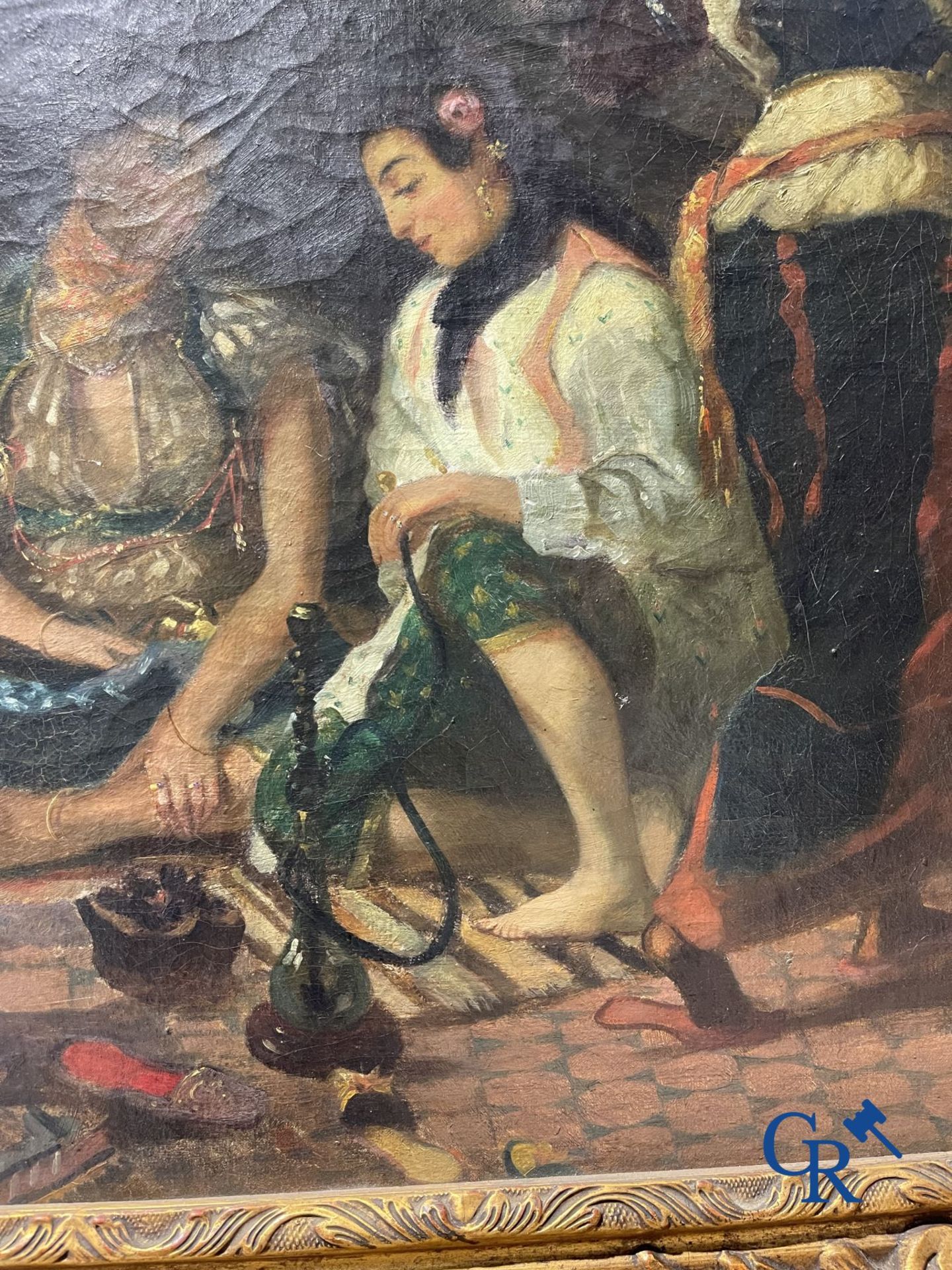 Painting: oil on canvas. Orientalist scene. 19th century. - Bild 4 aus 5